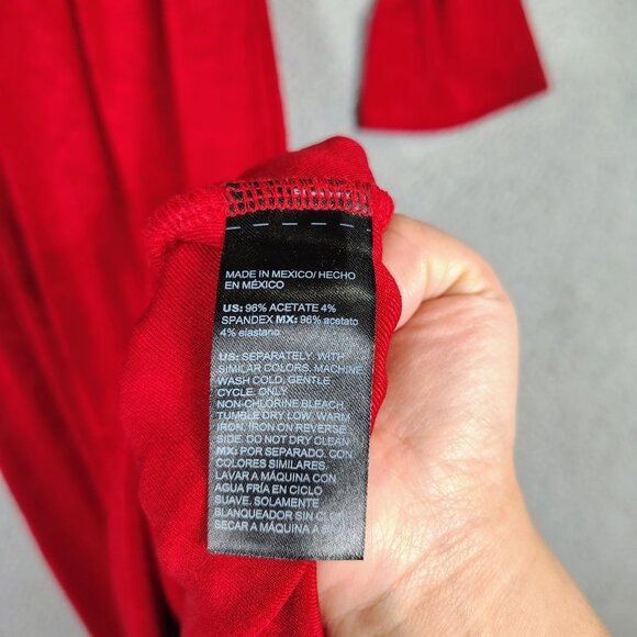 Chico's Travelers Dress Womens 0 US Small Red Allure High V-Neck Bell Sleeve NWT - Picture 10 of 12